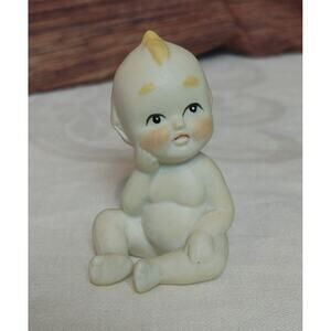Vintage Kewpie Bisque Doll Thinking, Lefton Era 1950s Japan